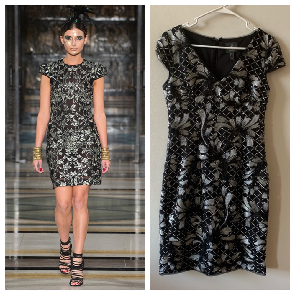 Elegant Black and Silver Patterned Dress